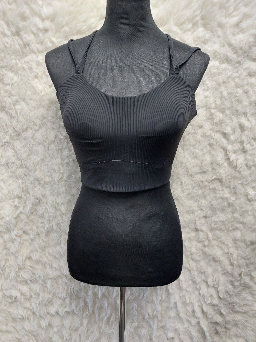Lululemon Black Like a Cloud Ribbed Longline Bra Size 10